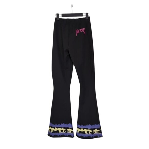 Dolls Kill Local Heroes Retro 80s Graphic Flare Y2K High Rise Cyberpunk Pants S - Picture 2 of 8